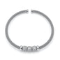 Silver Italian Pavé Bead Mesh Cuff Bracelet