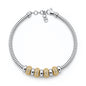Silver Italian Pavé Rondelle Bead Bracelet