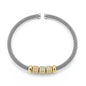 Silver Italian Pavé Bead Mesh Cuff Bracelet