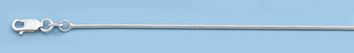 Silver Rhodium  Snake Chain 025 - 1.1 mm