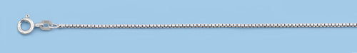 Silver Rhodium Plated Box Chain 015 - 0.8 mm