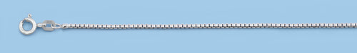 Silver Rhodium Plated  Box Chain 019 - 1.0mm