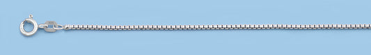 Silver Rhodium Plated  Box Chain 019 - 1.0mm
