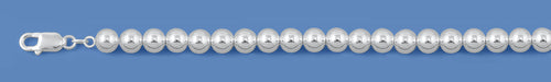 Silver Italain Hollow Bead Necklace - 6 mm