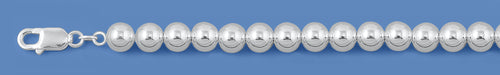 Silver Italain Hollow Bead Necklace - 8 mm