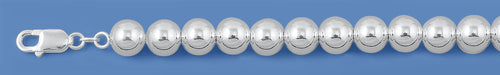 Silver Italain Hollow Bead Necklace - 10 mm