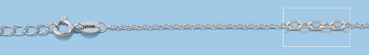 Silver Rhodium Plated Cable Chain with Extension - 1.4 mm
