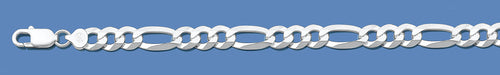 Silver Itlian Flat Figaro Chain 140