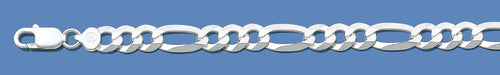 Silver Itlian Flat Figaro Chain 180
