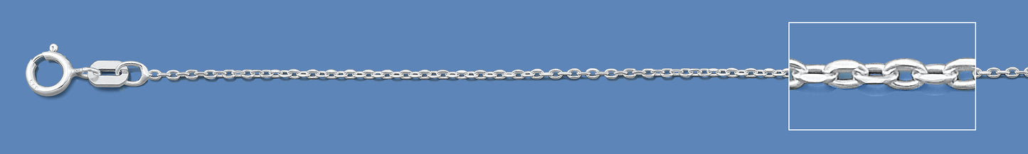 Silver Italian Cable Chain 024 - 0.8mm - 18"