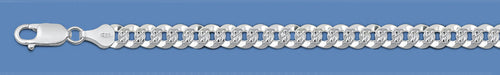 Silver Italian Pave Flat Curb Chain 140