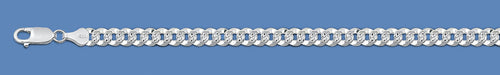 Silver Italian Pave Flat Curb Chain 100