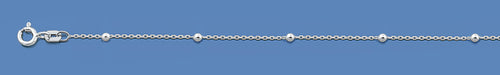 Silver Italian Cable Chain with Beads 030