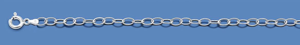 Silver Italian Chain - Oval Rolo - 3.6mm