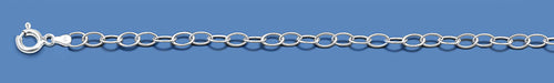 Silver Round-Wire Oval Rolo Chain 3.6 mm