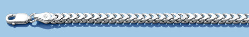 Silver Rhodium Plated  Franco Chain 100 - 3mm