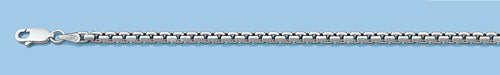 Silver Rhodium Round Box Chains 140