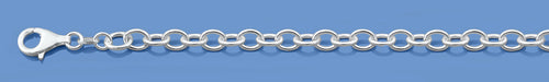 Silver Round-Wire Oval Rolo Chain 120