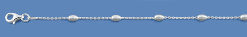 Silver Italian Chain With Oval Bead 030