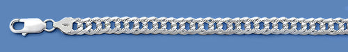Silver Italian Pave Double Link Chain  150