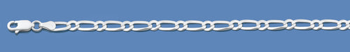 Silver Italian 1+1 Figaro Chain 100