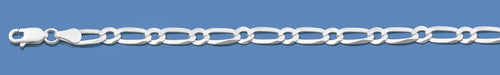 Silver Italian 1+1 Figaro Chain 120