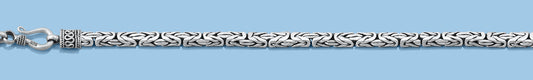 Silver Bali Chain - Flat Byzantine - 3.5 mm