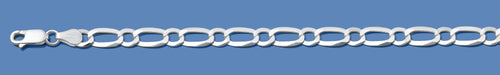 Silver Italian 1+1 Figaro Chain 150