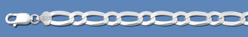 Silver Italian 1+1 Figaro Chain 200