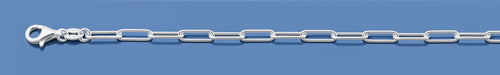 Silver Round Wire Paperclip Chain 080