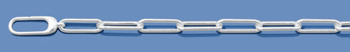 Silver Round Wire Paperclip Chain 150