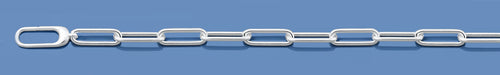 Silver Round Wire Paperclip Chain 120