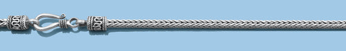 Silver Square Wheat Bali Chain - 2.5 mm
