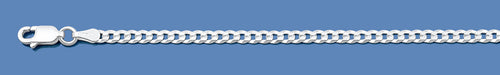 Silver Italian Super Flat Curb Chain 080