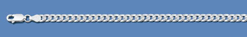 Silver Italian Super Flat Concave Curb Chain 100