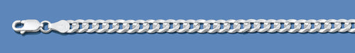 Silver Italian Super Flat Concave Curb Chain 150