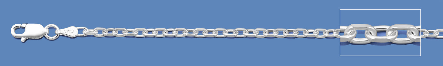 Silver Italian Flat-Edge Cable Chain 080