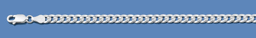 Silver Italian Super Flat Concave Curb Chain 120