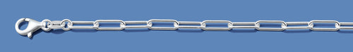 Silver Round Wire Paperclip Chain 100