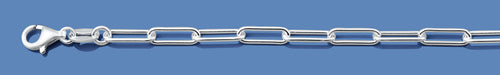 Silver IRound Wire Paperclip Chain 120