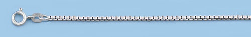 Silver Rhodium Plated Box Chain - 1.5 mm