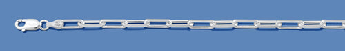 Silver Flat Edge Paperclip Chain 120