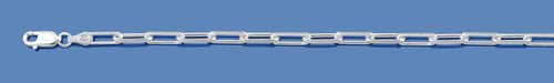 Silver Flat Edge Paperclip Chain 100