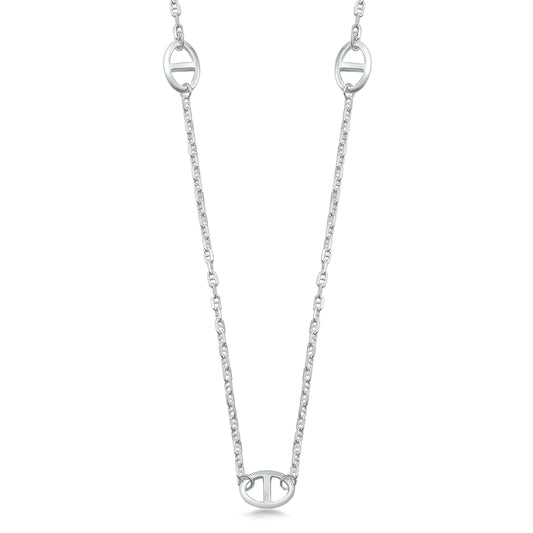 Silver Oval Connector Necklaces