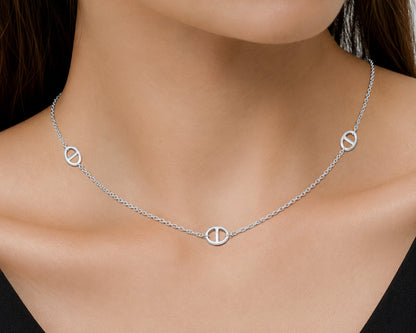 Silver Marina Chain with Connector Stations
