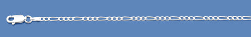 Silver Italian Flat Figaro Chain 060