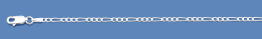 Silver Italian Flat Figaro Chain 060