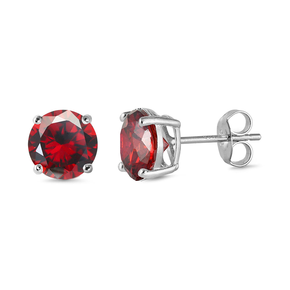 4 mm Round Color CZ Earrings (Casting)