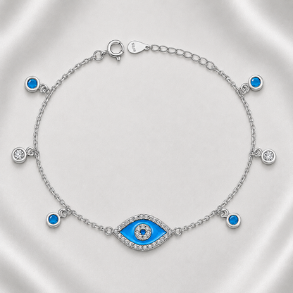 Silver CZ Bracelet - Evil Eye