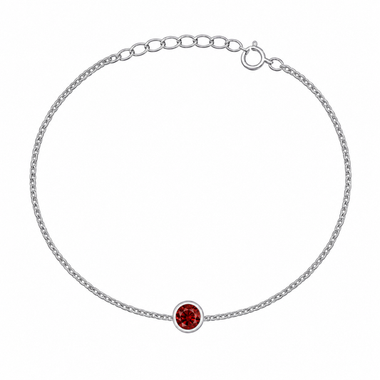 Silver CZ Solitaire Bracelet